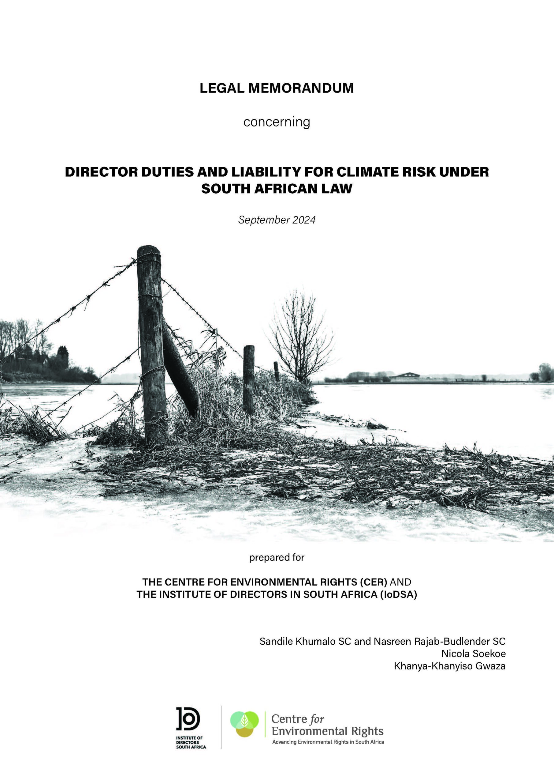 Legal Opinion: Director Duties and Liability for Climate Risk under South African Law